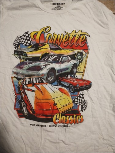 GM Chevy Chemistry Corvette Unisex T-Shirt Multi Colored Car Shirt Size 2XL - Picture 2 of 4