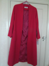 Bnwt Beautiful Helene Berman Fuchsia Pink Edge To Edge Longline Coat Size 12