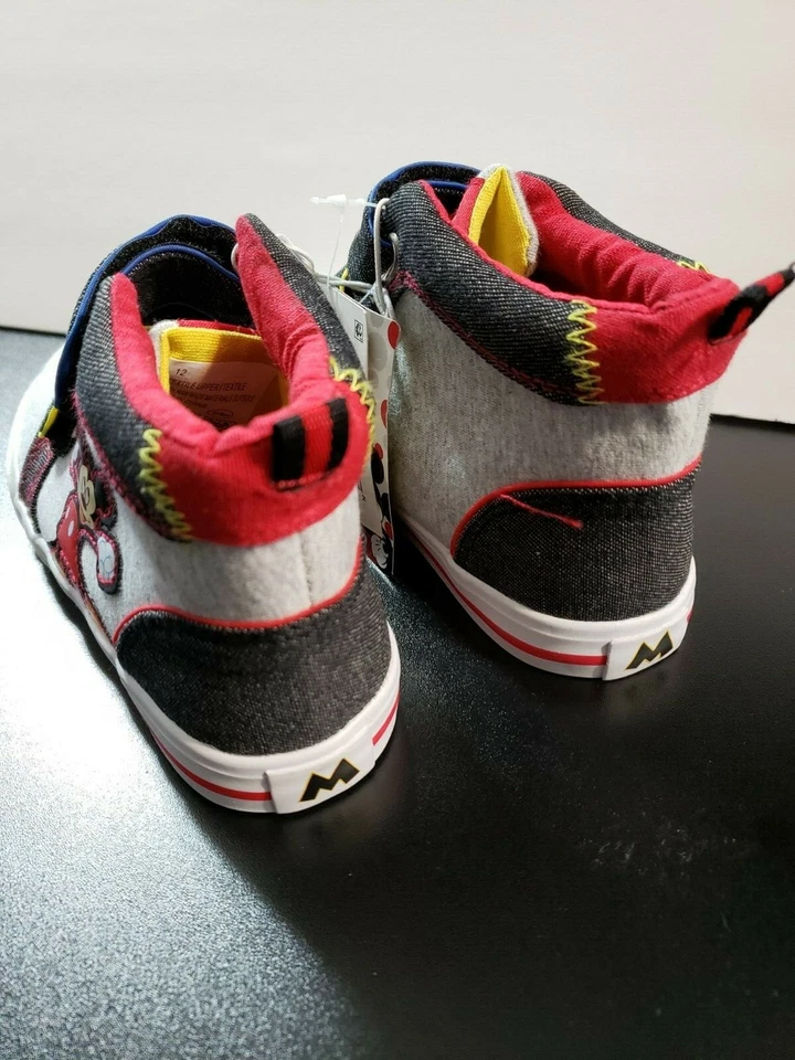 Nuevo Disney MICKEY MOUSE Tenis Correa Alta Top Zapatos Niños Pequeños Gris 11  Foto 2 de 3