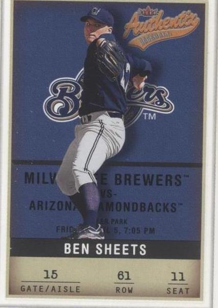 2002 Fleer Authentix - Ben Sheets #61 - 1 of 1