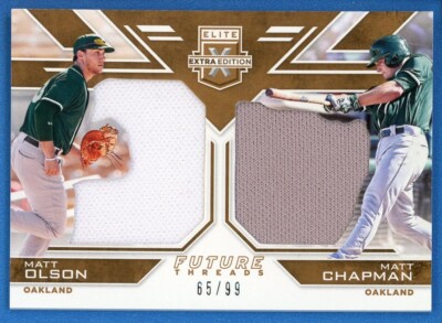 2016 Panini Elite Extra Edition HOLO GOLD #FTSD-OM Matt Olson Matt Chapman #/99