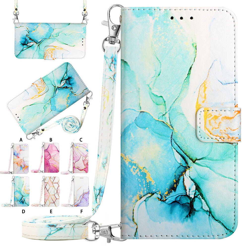 Marble Leather Crossbody Wallet Case for Moto G Stylus G Play 2023