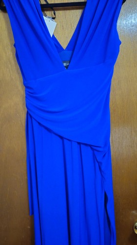 Maxi abito lungo elegante blu royal senza maniche Betsy & Adam nuovo con etichetta taglia 10 - Foto 2 di 22
