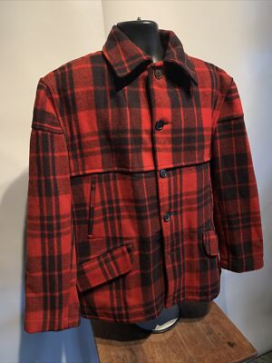Vintage Chippewa Woolen Mills Wool Hunting Red Buffalo Plaid