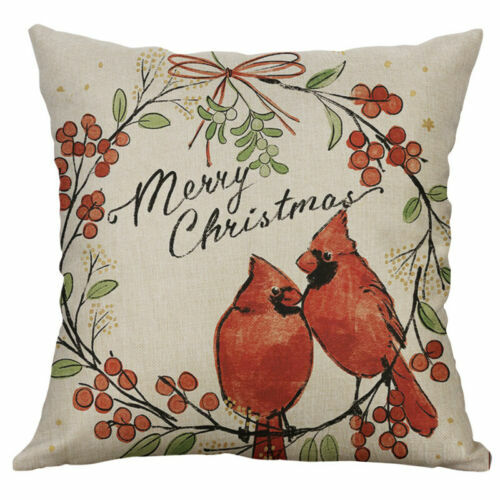 Christmas Dog Print Sofa Home Decor 18" Pillow case Cotton Linen Cushion Cover - Picture 21 of 21