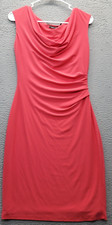 Lauren Ralph Lauren Bodycon Dress Women Size 4 Pink Pleated Sleeveless Cowl Neck