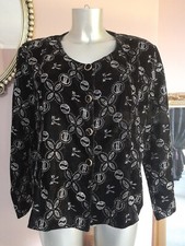 *SARA LONDON* lightweight Black Velvet Glitter Vintage Jacket Bows Pattern