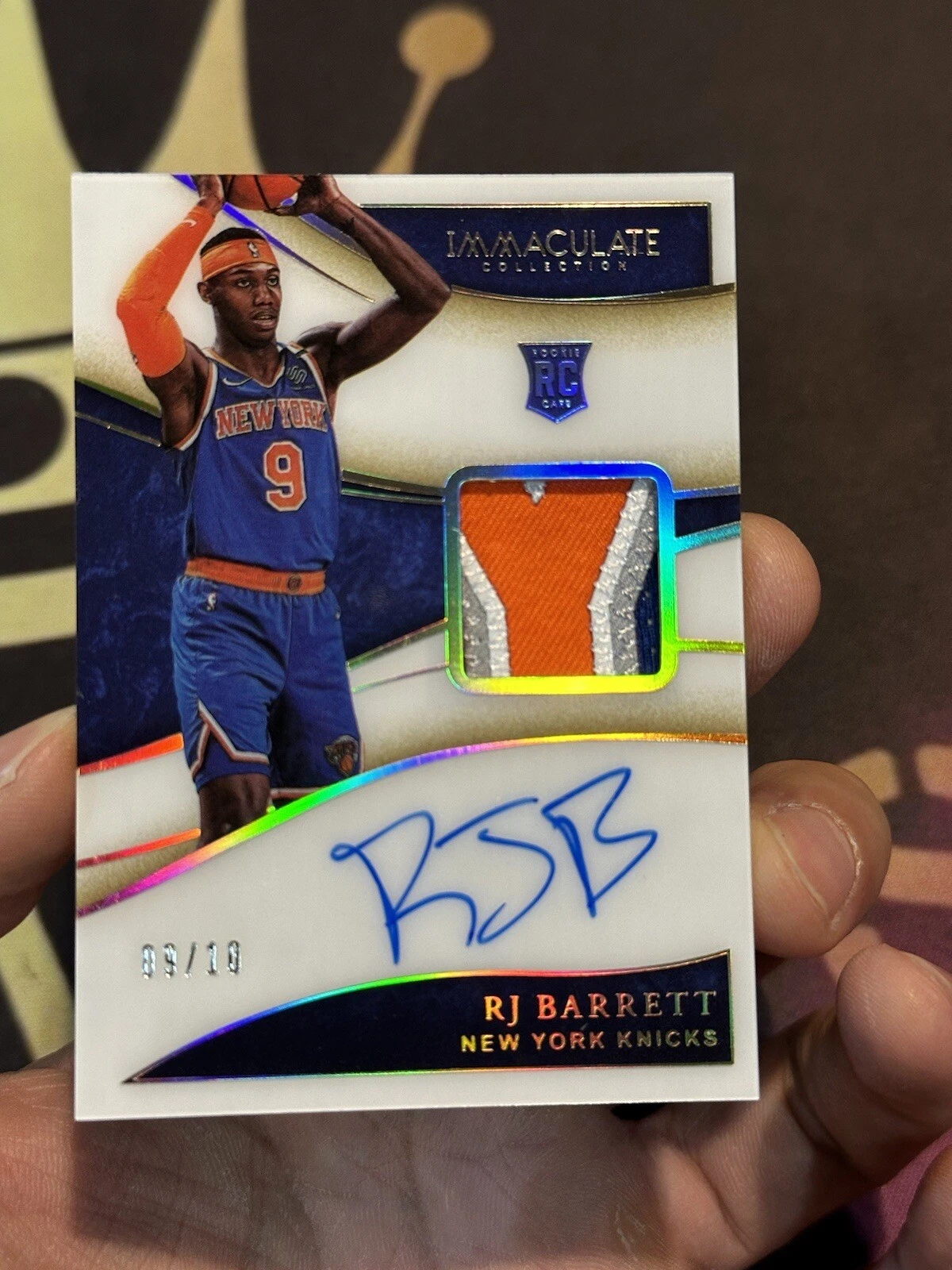 2019-20 Immaculate Gold /10 RJ Barrett Rookie 3 Colors Patch Auto RPA RC