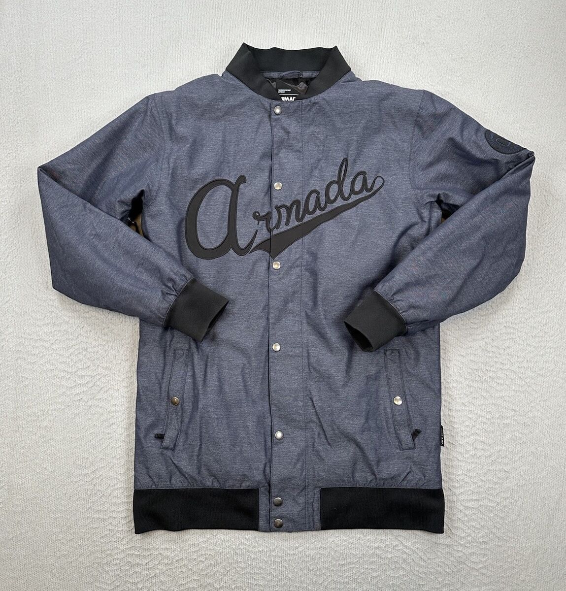 Armada Harlaut Snowboard Jacket Mens Medium Blue Gray Full Armada Harlaut Snowboard Jacket Mens Medium Blue Gray Full