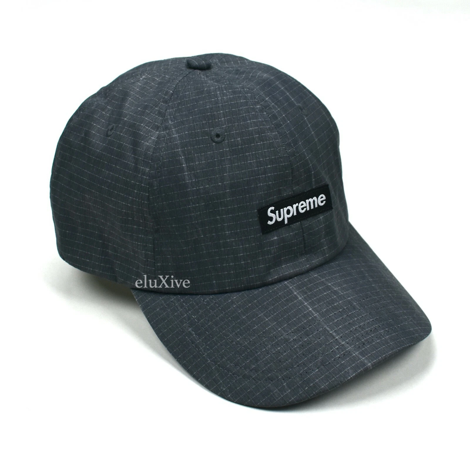 Neuf avec étiquettes Supreme Faded Ripstop petite boîte logo chapeau à bretelles noir DS SS21 AUTHENTIQUE