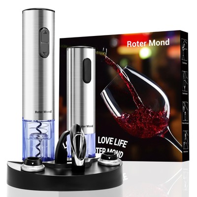 Electric Wine Opener Set, Automatic Wine Bottle Opener with Charging Base, 7-...