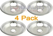 4 Pack Bosch Thermador Cooktop 8" Chrome Drip 484630 368304 14-39-237