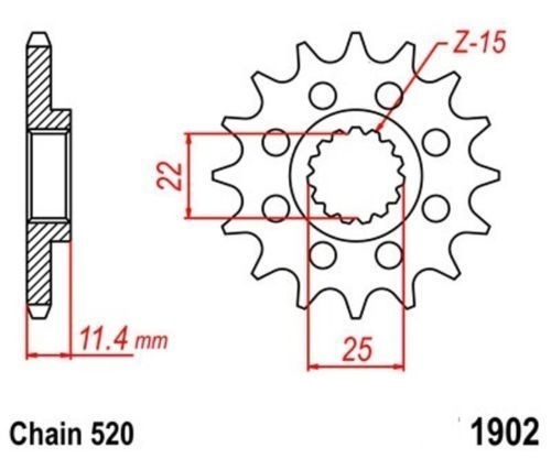 Pignon avant 13 dents 520 pour KTM 690 Enduro 08-10 en acier trempé durable