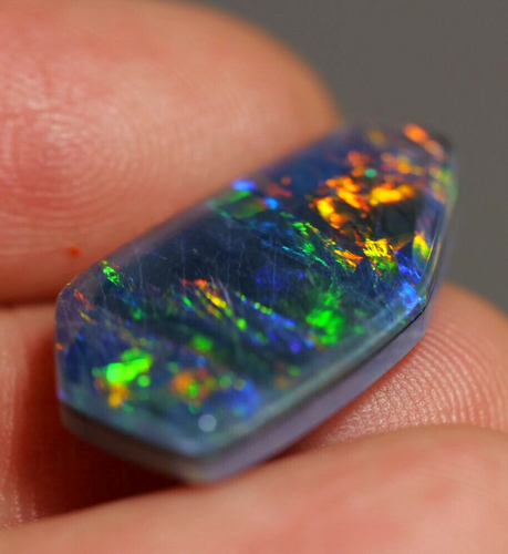 Big A+ Australian Coober Pedy Opal Natural Triplet 21x11x5 mm pendant ring - Picture 3 of 8