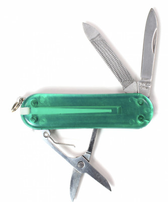 3 Blade/5 Function Green Translucent Multi-Function Knife Green Pocket Style