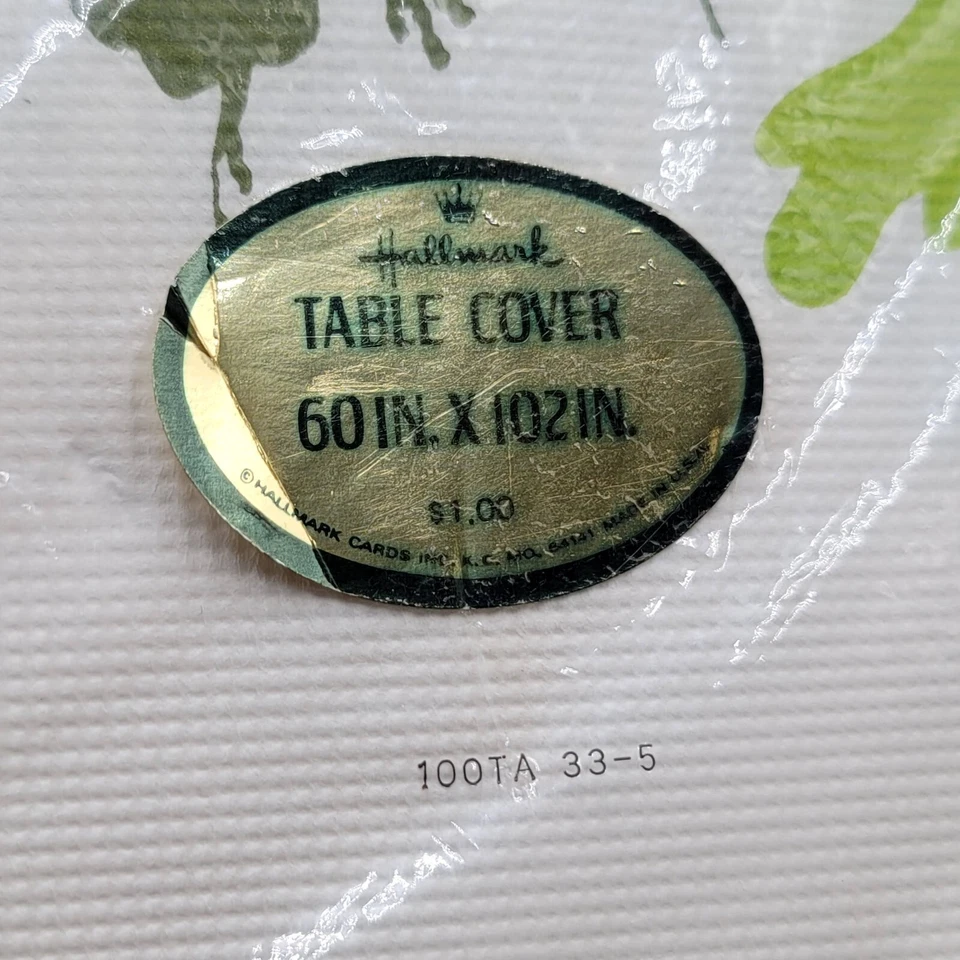 Cubierta de mesa de papel floral vintage con sello amarillo blanco flores 60" x 102" nueva Foto 2 de 4