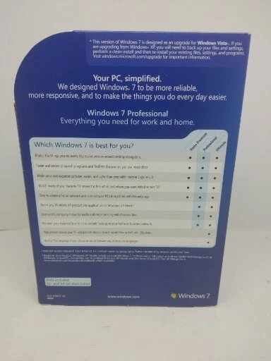 Microsoft Windows 7 Professional Upgrade 32 Bit and 64 Bit DVD MS WIN PRO RETAIL - Image 3 of 3