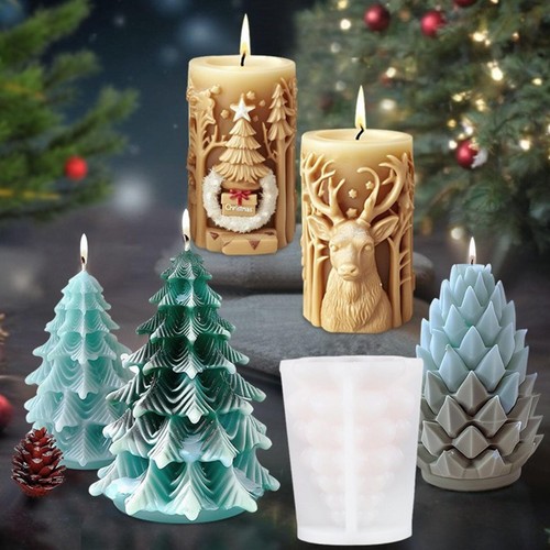 Christmas Silicone Molds Candle Molds Candle Making Supplies Diy Soap Resin Mold
