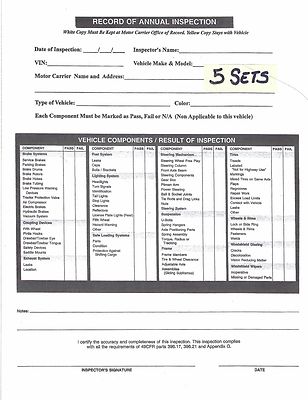 5 Dot Annual Vehicle Inspection Forms Decals Inspector Certification Free Ship Ebay 5 Dot Annual Vehicle Inspection Forms Decals Inspector Certification Free Ship Ebay