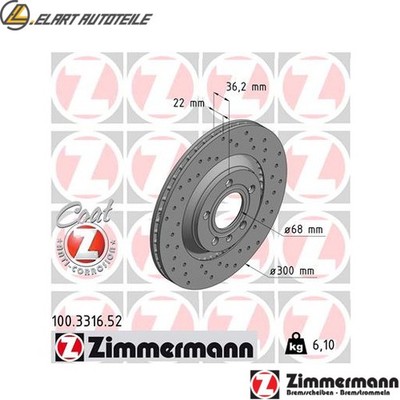 2x BREMSSCHEIBE 100.3316.52 FÜR AUDI A4/B7/Convertible/B6 BBJ/ASN/AVK/BGN 3.0L