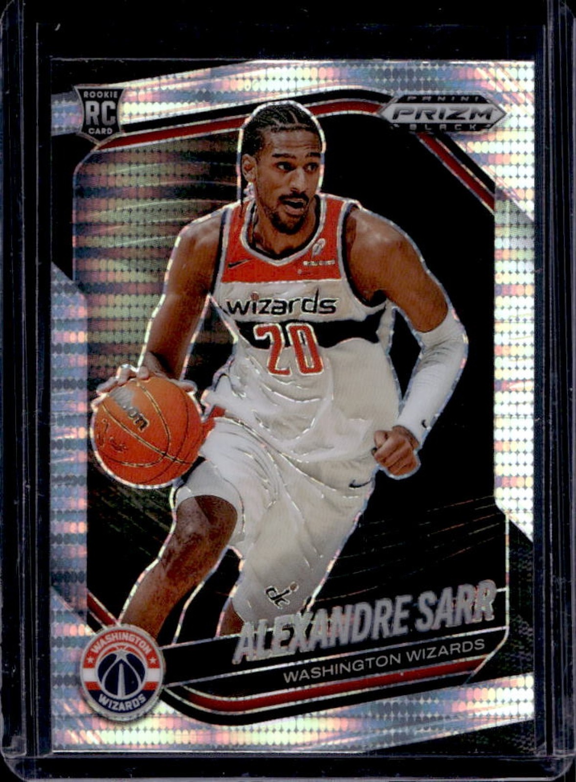 2024-25 Prizm Black Alexandre Sarr RC Pulsar Prizms Rookie #46 Wizards