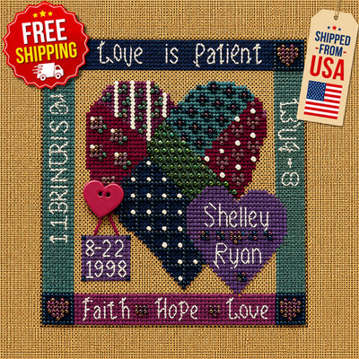 Celebration of Love Cross Stitch Kit Mill Hill Buttons & Beads