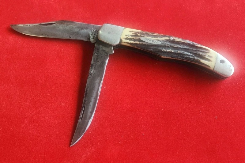 KABAR 1184 USA Pocket Knife Double Stamp On Blade From Factory
