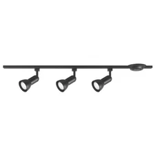 4 ft. 3-Light Black Linear Track Lighting Kit with R20/PAR20 Medium Step Heads
