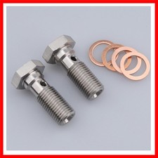 Universal Stainless Steel Banjo Bolt Set -4 Pieces, -3 AN/24UNF, 25mm, for Br...