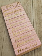 SALE Set of 11 Pink and Gold Bridal Hair Ties Bride Matron and Maid of Honor