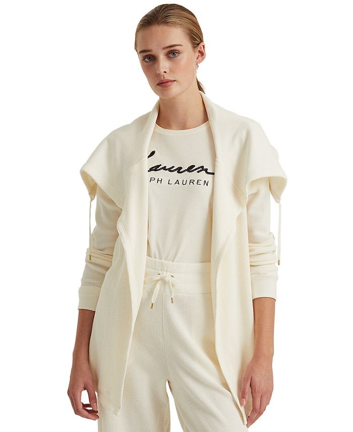 Ralph Lauren Thermal Waffle-Knit Cardigan In Pale Cream - XL | eBay