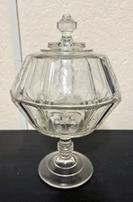 Antique EAPG Bryce Higbee Glass Sprig / Indian Tree Covered Compote – UV GLOW