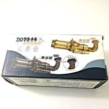 Bubbler Maker Machine Safe Fan Gun Toy For Kid Outdoor Gift Black Gatling