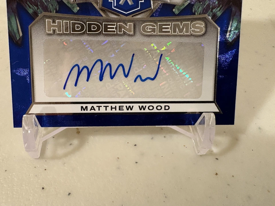 2023 Panini Elite Extra Edition Baseball Hidden Gems Blue Parallel Matthew Wood  - Image 4 of 4
