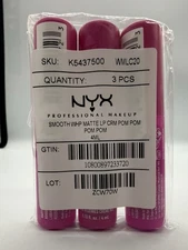 NYX Smooth Whip Matte Lip Cream - POM POM (3 Pack)