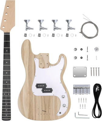 DIY Electric Bass Kit Beginner Kit 4 String PB Bass Style with Paulownia Body Ha