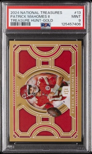 2024 NATIONAL TREASURES TREASURE HUNT GOLD #13 PATRICK MAHOMES II 9/10 PSA 9