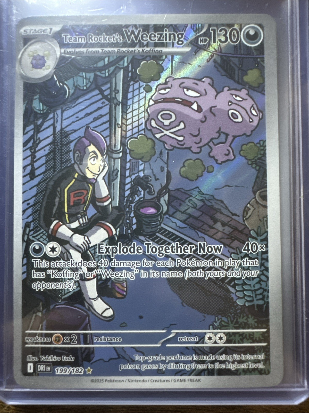 Team Rocket's Weezing 199/182 Illustration Rare, Destined Rivals, Pokemon TCG