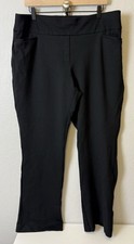 Express Columnist Straight Leg High Rise Pull On Black Pants Size XL