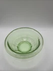 Vintage Hazel Atlas Uranium Glass Mixing Bowl Large Footed Green 6.5" Diameter