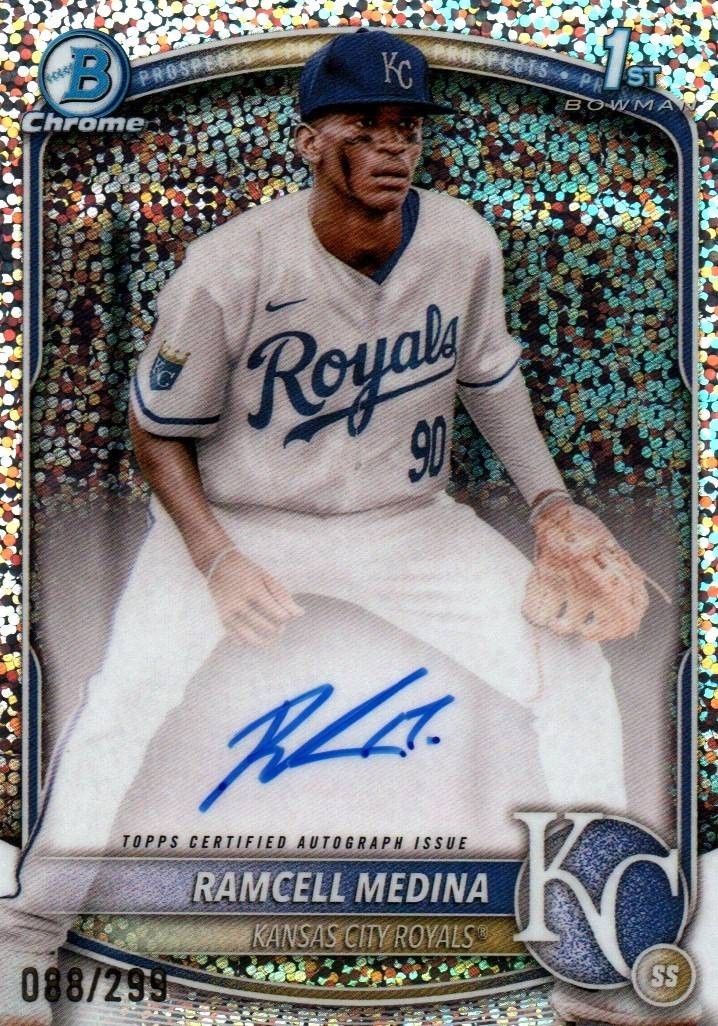 2025 Bowman Chrome Ramcell Medina 1st Prospects Auto Speckle 88/299 Royals