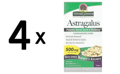 4 x Natures Answer Astragalus Root, Capsules - 60 vcaps (374,79 EUR/kg)