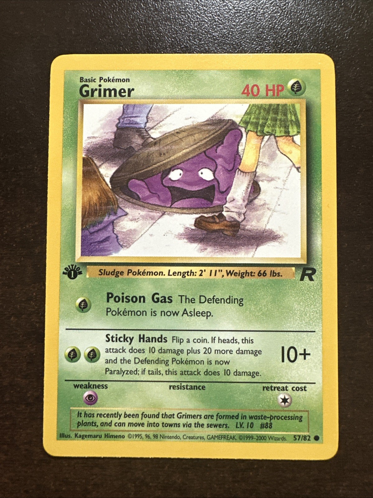 Grimer 57/82 1st Edition NM Pokemon TCG Team Rocket WOTC