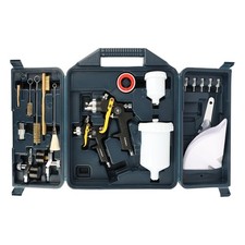 HVLP Gravity Paint Spray Gun 2 Set Kit, 1.4 mm Nozzle, 0.8 mm Nozzle 600ml Au...