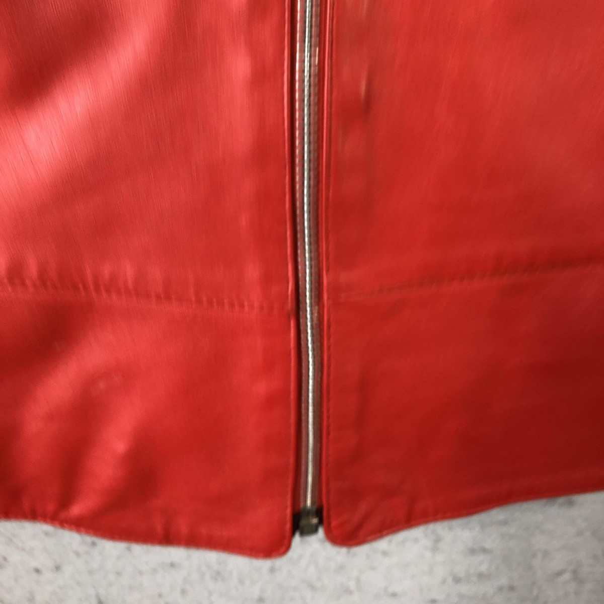 Austin Reed Jacket Womens 4 Red Leather Zip Front Stand Collar