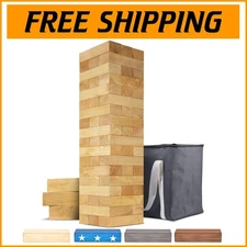 5ft Tall Giant Stacking Game - 54 Durable Blocks in Various Wood Finishes