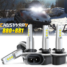 For Arctic Cat M1000 M5 M6 M7 M8 4x 894 893 LED Headlight Hi/Lo Beam Combo Bulbs