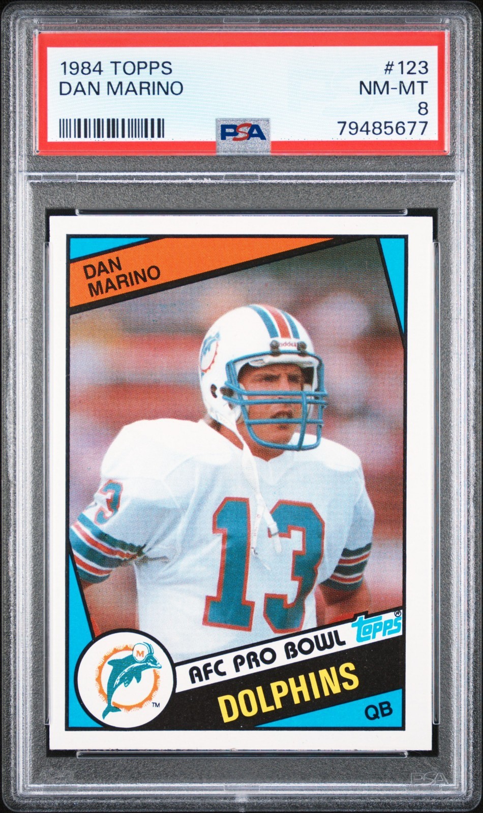 1984 TOPPS DAN MARINO #123 ROOKIE CARD PSA 8 NM-MT MIAMI DOLPHINS