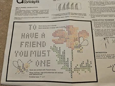 Artcraft Concepts Bee A Friend Stamped Cross Stitch Picture Kit & Frame