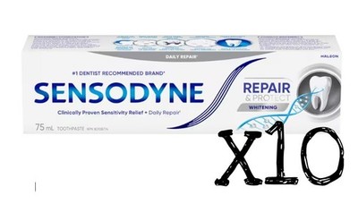 75ml Sensodyne Repair Protect Daily Repair Toothpaste Whitening Novamin x10 Cana